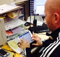 Mike Danley, our school security officer, uses the Microsoft Word app on his iPad to get work done. 