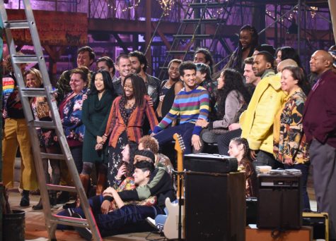 The cast behind the scenes in