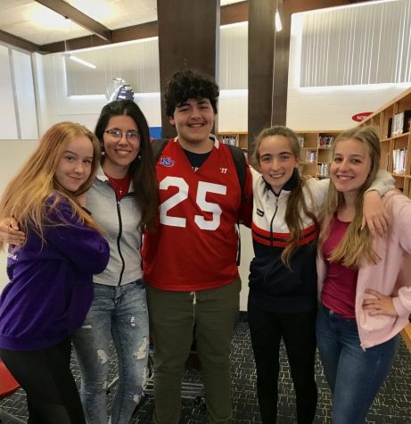 Foreign exchange students at Kempsville High School 2018 through 2019. From left to right, they are: Maria Seppik, from Estonia, Federica Fiorucci, from Italy,  Vadim Tosun, from Germany, Sara Cachinero, from Spain, and Antonia Emmerich, also from Germany. 