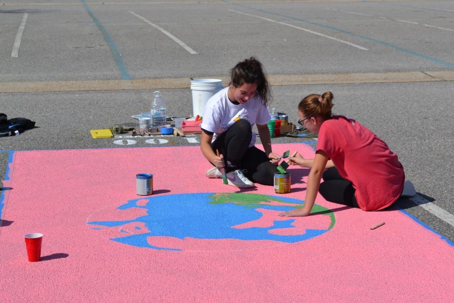 Kempsville Seniors Paint Parking Spots